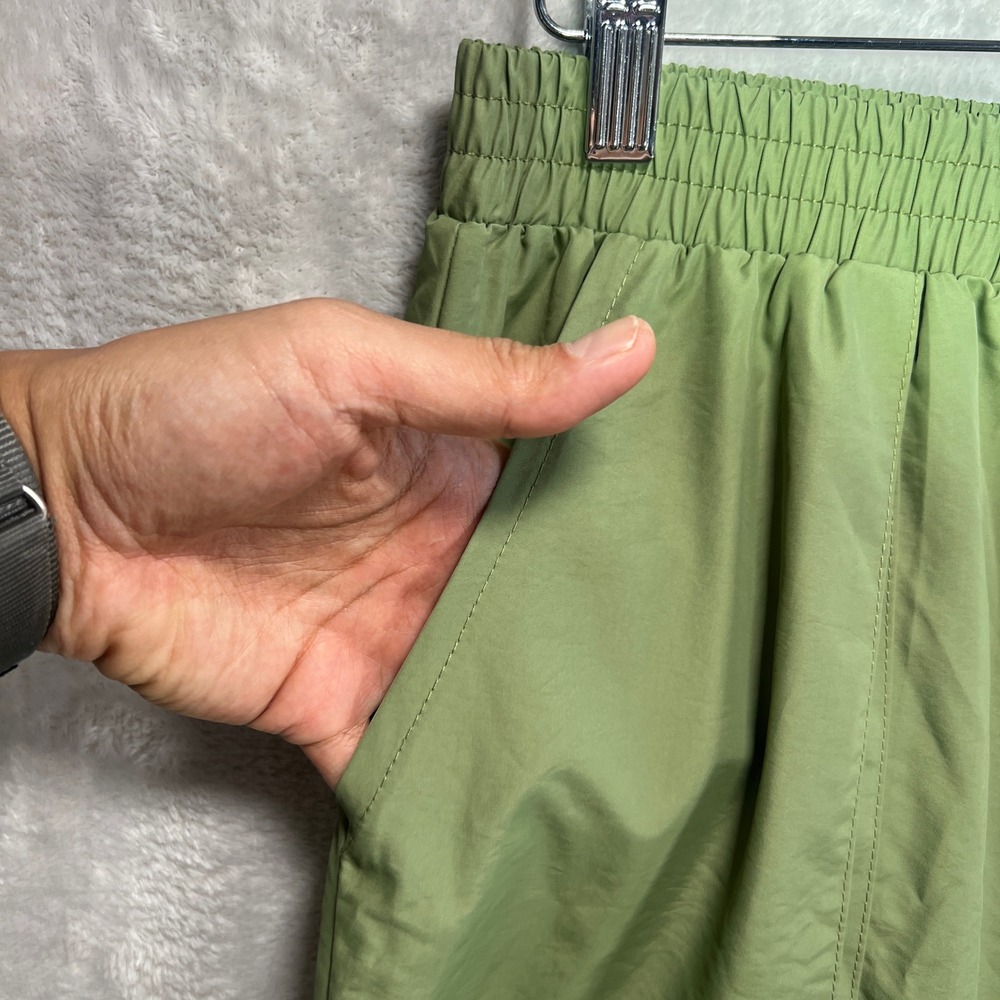 Nylon Pants Men L Olive Green Zip Pockets Wide Leg Gorpcore Techwear Blokecore - Picture 4 of 13